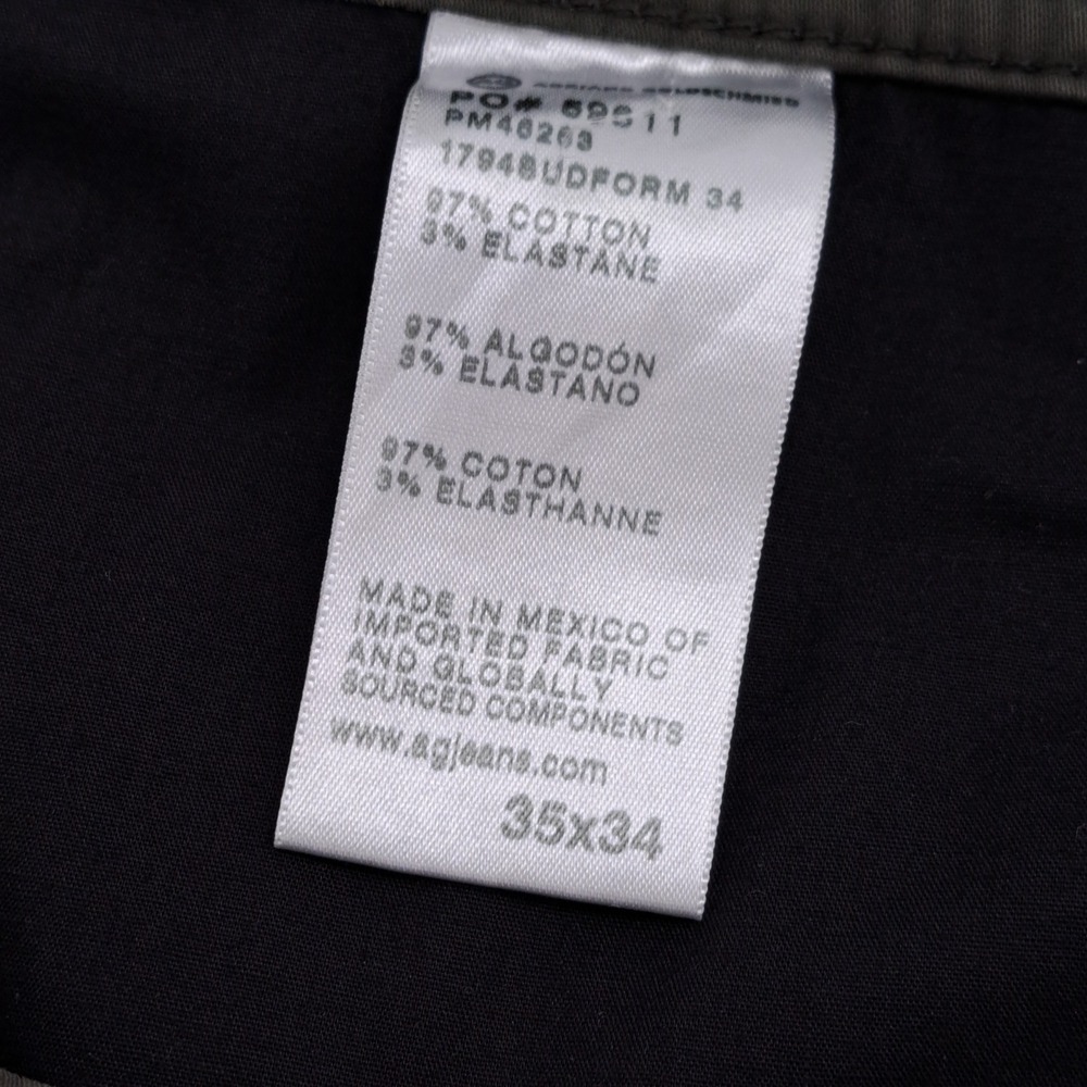 Adriano Goldschmied Everett Slim Straight Pants Mens 35x34 Italian Olive Green - Picture 5 of 12